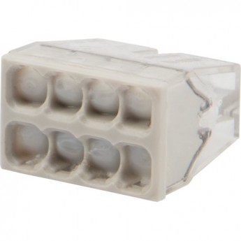 Экспресс-клемма с пастой REXANT СМК 2273-248, 8-проводная 0.5-2.5 мм², прозрачная (50 шт./уп.)