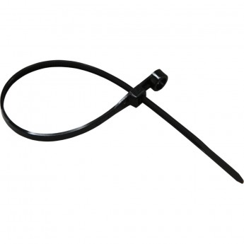 Хомут-стяжка нейлоновая REXANT под винт 200x4,3мм, черная (100 шт/уп)