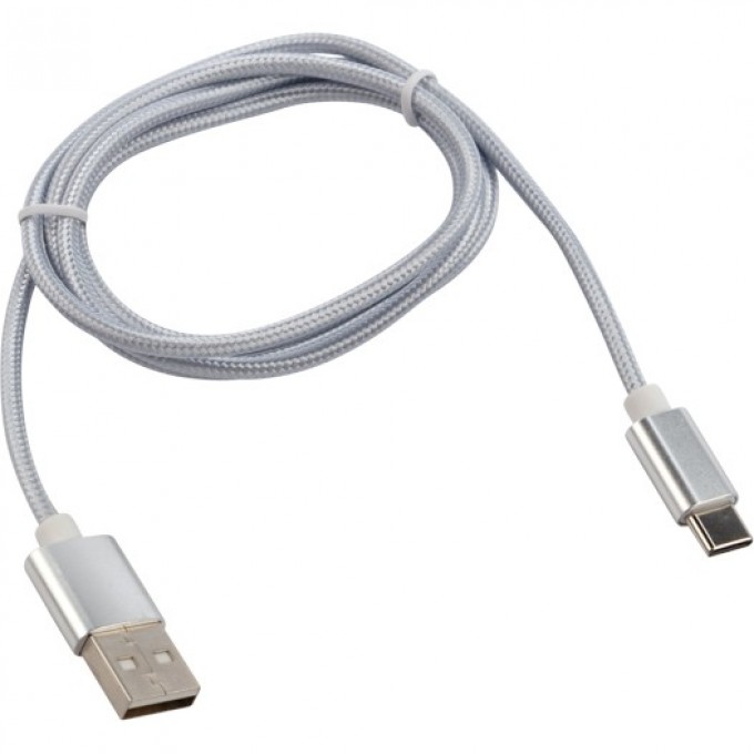 Кабель REXANT USB - Type-C 2A нейлон серебро 1 м 18-1899