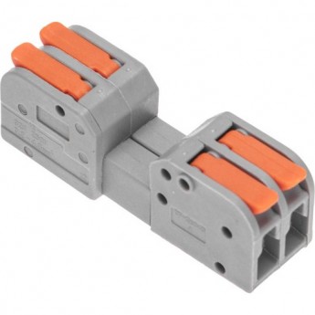 Клемма REXANT СМК 222-422R проходная разъемная, 2 полюса, серая, 0,2-2,5/4мм² (50 шт/уп)