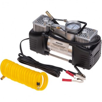 Компрессор автомобильный усиленный двухпоршневой REXANT 60л/мин, 10 АТМ в кейсе с набором инструментов Компрессор автомобильный усиленный двухпоршневой REXANT 60л/мин, 10 АТМ в кейсе с набором инструментов