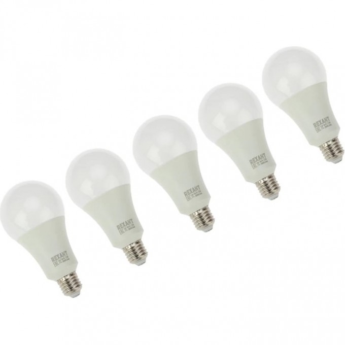 Лампа светодиодная REXANT A80 25,5 Вт E27 2423 Лм 4000 K, 5 шт 604-016-5