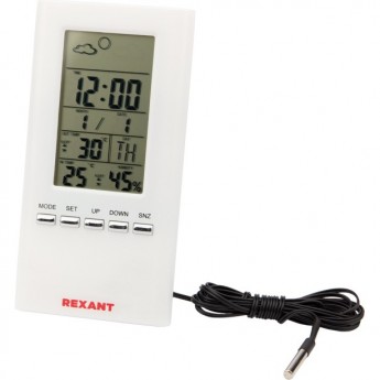 Метеостанция REXANT S3331SC комнатно-уличная с проводным датчиком Метеостанция REXANT S3331SC комнатно-уличная с проводным датчиком