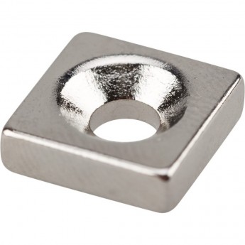 Неодимовый магнитный прямоугольник REXANT 10х10х3 мм с зенковкой 6х3,5 мм (упаковка 3 шт.)