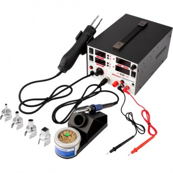 Паяльная станция REXANT R5000 (паяльник + фен + источн. питания), цифровая, 100-480°C, LED дисплей Паяльная станция REXANT R5000 (паяльник + фен + источн. питания), цифровая, 100-480°C, LED дисплей