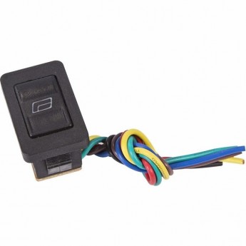 Переключатель стеклоподъемника REXANT ASW-21D 12V 20А клавишный черный с подсветкой и проводом