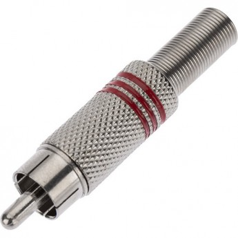 Разъем REXANT штекер RCA металл под винт черный/красный