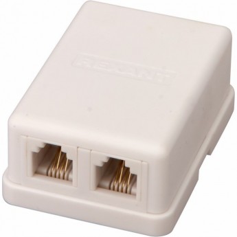 Розетка телефонная REXANT внешняя 2 порта RJ-14(6P-4C), 50 шт. Розетка телефонная REXANT внешняя 2 порта RJ-14(6P-4C), 50 шт.