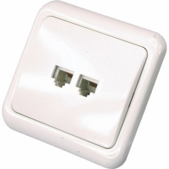 Розетка телефонная REXANT внутренняя, 2 порта UTP RJ-14(6P-4C), CAT 3 Розетка телефонная REXANT внутренняя, 2 порта UTP RJ-14(6P-4C), CAT 3