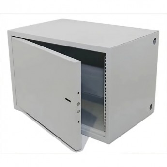 Шкаф настенный REXANT 19" антивандальный распашной 8U 600×400×450мм RAL 7035