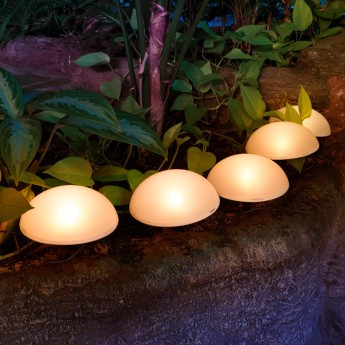 Светильник грунтовый REXANT ПОЛУСФЕРА, 3000К, встроенный аккумулятор, солнечная панель