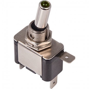 Тумблер REXANT 12V 25А однополюсный с зеленой подсветкой