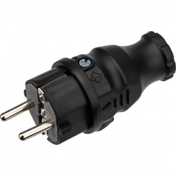 Вилка прямая REXANT 16 А влагозащищенная с/з каучук