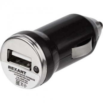 Зарядное устройство в прикуриватель REXANT USB, 5V, 1000mA, черное Зарядное устройство в прикуриватель REXANT USB, 5V, 1000mA, черное